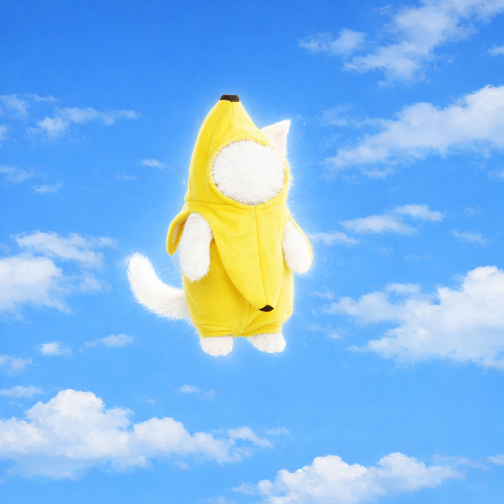 Chi cat in banana costume